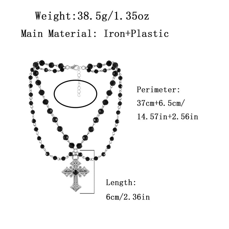 Double Rosary Cross Necklace - Angel's House of Design Co.