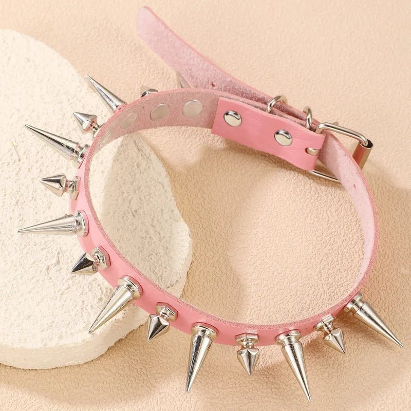 Double Spiked Alloy Choker/Collar - Angel's House of Design Co.