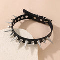 Double Spiked Alloy Choker/Collar BLACK - Angel's House of Design Co.