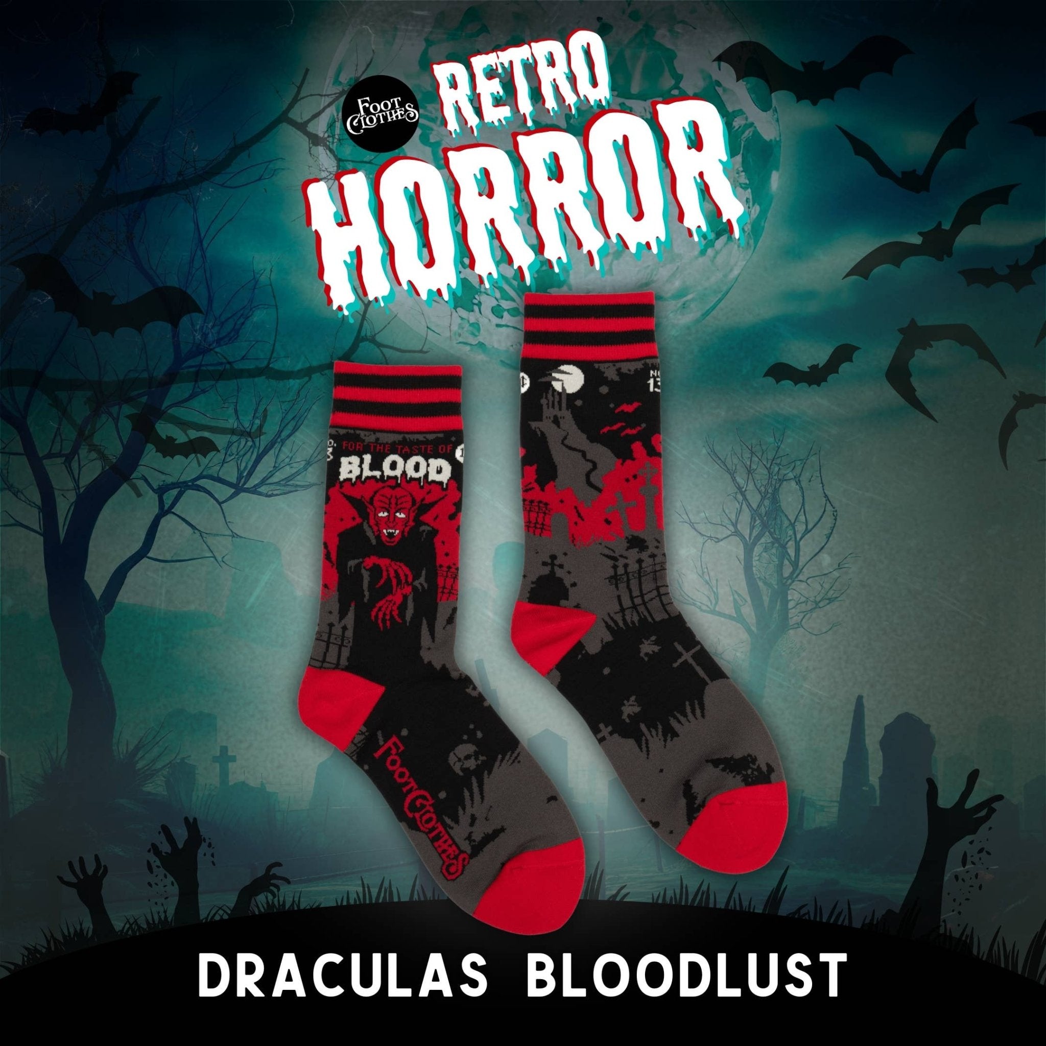 Dracula's Bloodlust Crew Socks - Angel's House of Design Co.