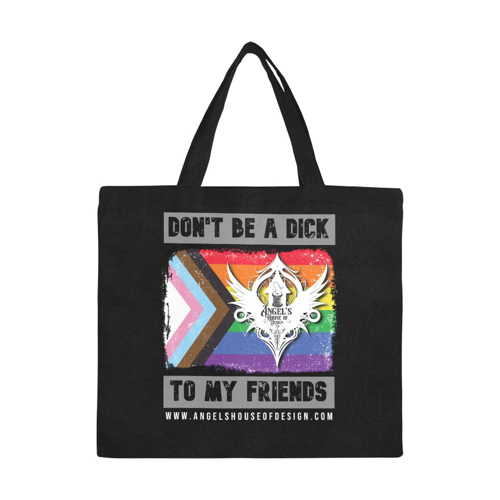 Don't Be a Dick All Over Print Canvas Tote Bag PRIDE 2025