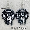 Earrings - Witch Dream Catcher with Ram Horns Head dress - Angel's House of Design Co.