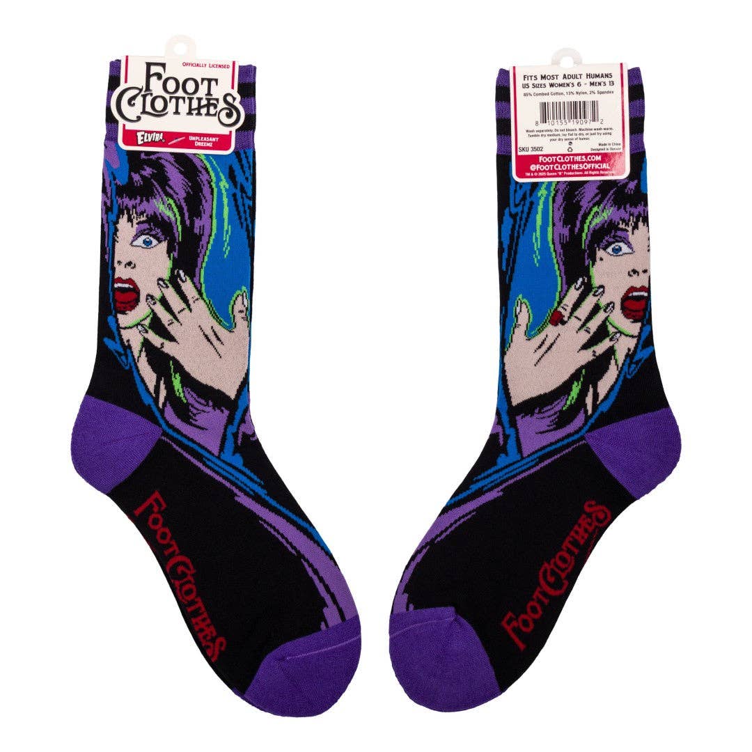 Elvira Unpleasant Dreemz Crew Socks - Angel's House of Design Co.