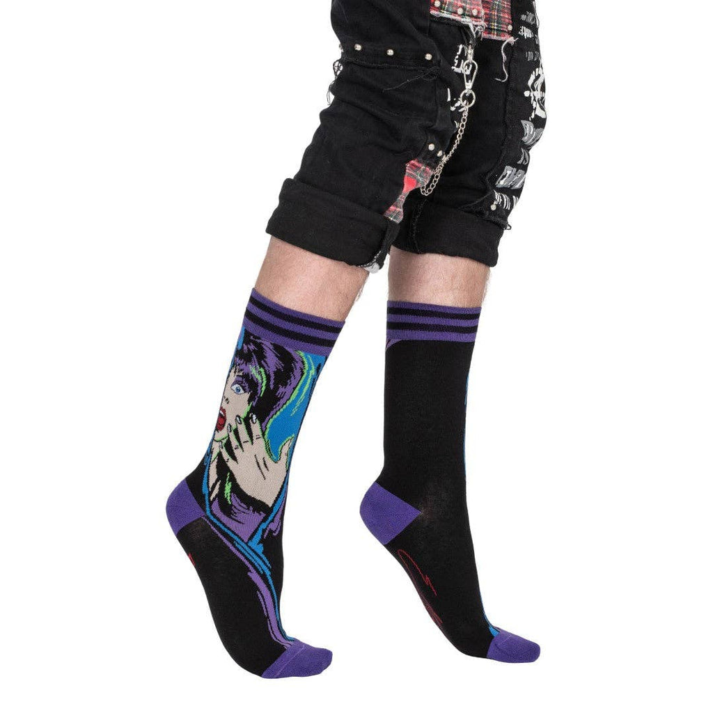 Elvira Unpleasant Dreemz Crew Socks - Angel's House of Design Co.