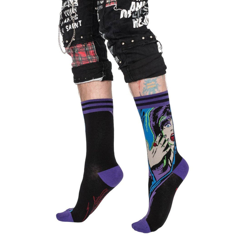 Elvira Unpleasant Dreemz Crew Socks - Angel's House of Design Co.