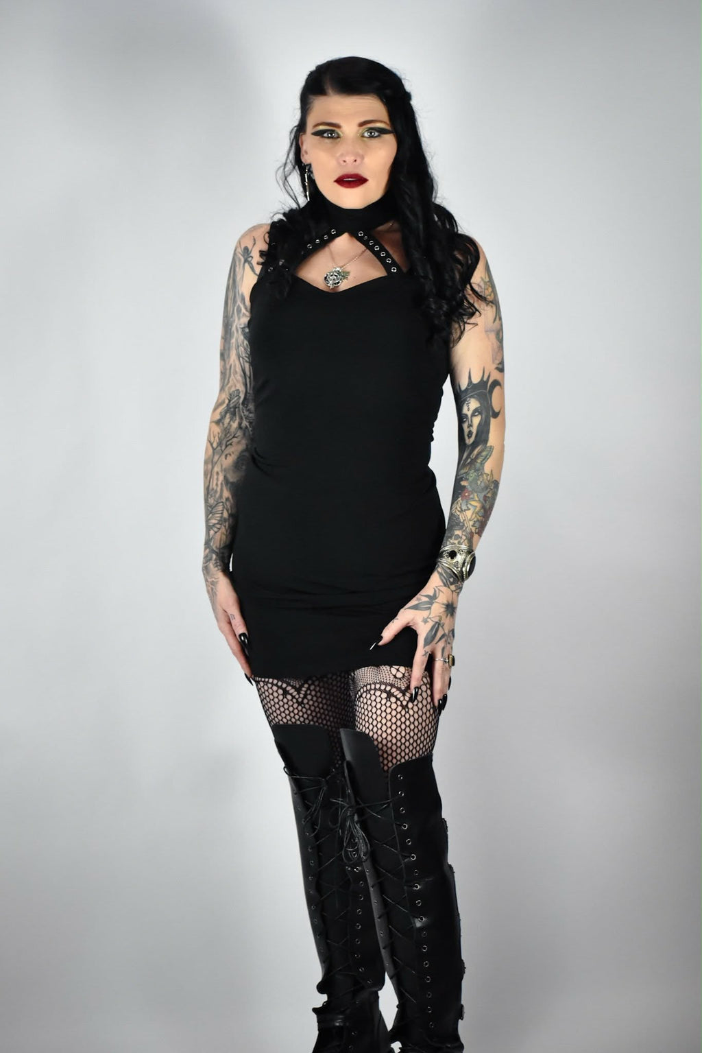 Eyelet Strap Bodycon Dress - Angel's House of Design Co.