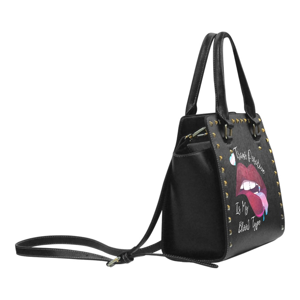 Trans Positive Rivet Shoulder Handbag
