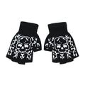 Fingerless Winter Gloves - Ornate Skull - Angel's House of Design Co.