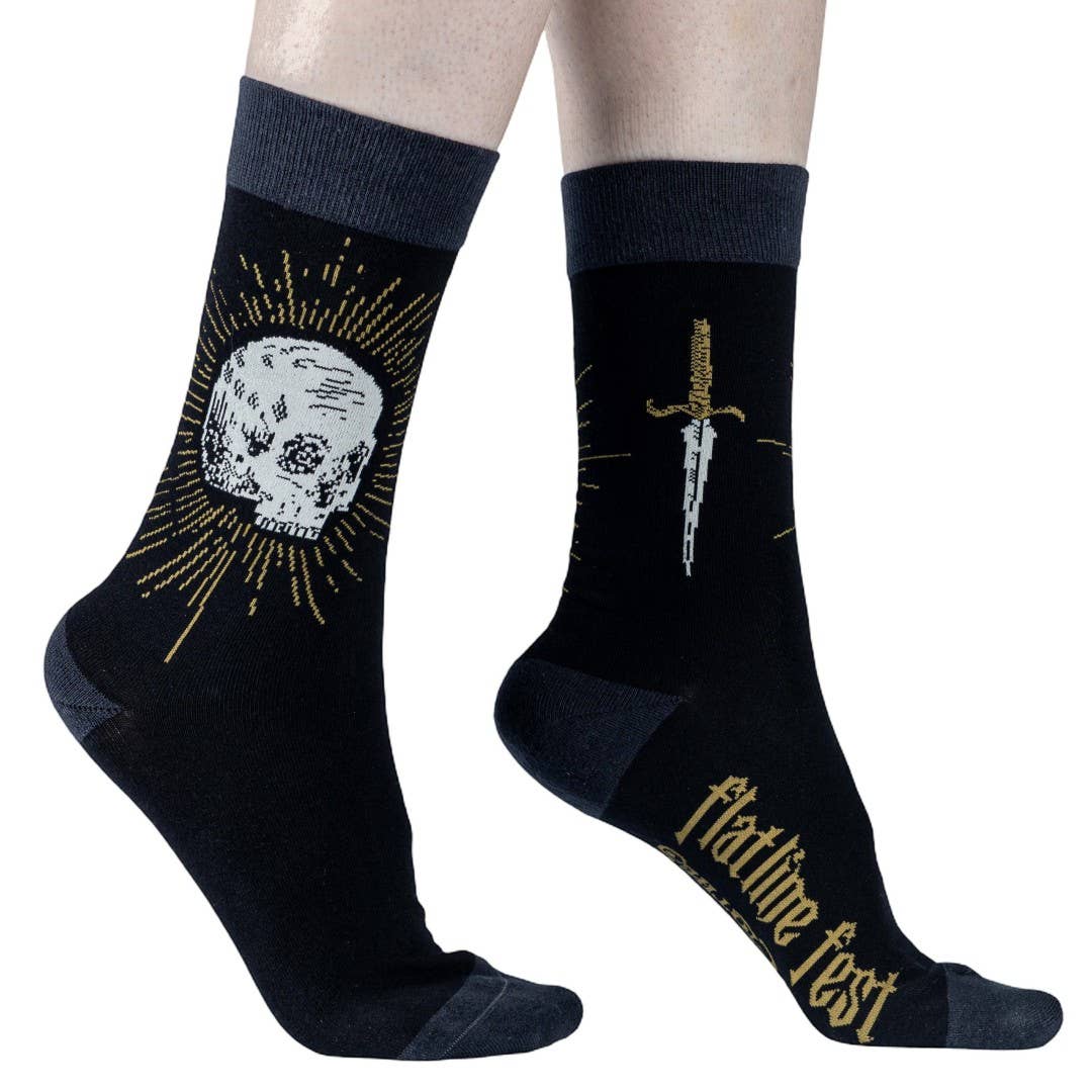 Flatline Fest Flatline Fest Inaugural Rite Crew Socks - Angel's House of Design Co.