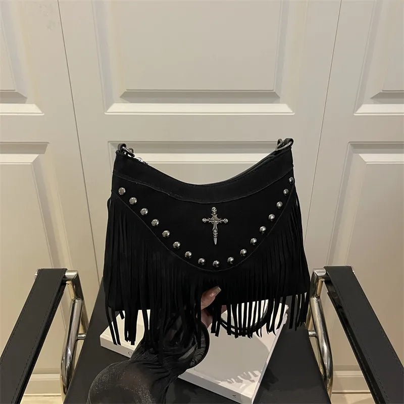 Fringe Bag with decorative emblem - Angel's House of Design Co.