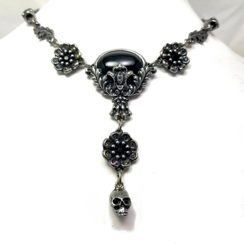 Goth Oval Cabochon Necklace by Martha Rotten - Angel's House of Design Co.