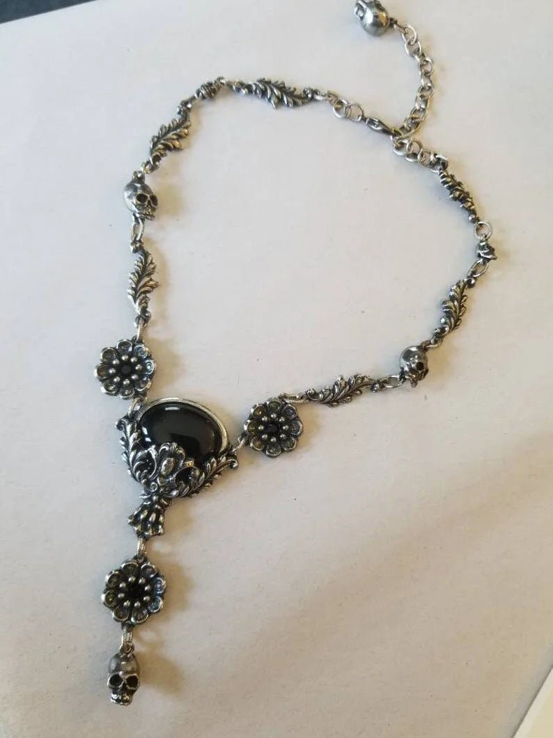 Goth Oval Cabochon Necklace by Martha Rotten - Angel's House of Design Co.