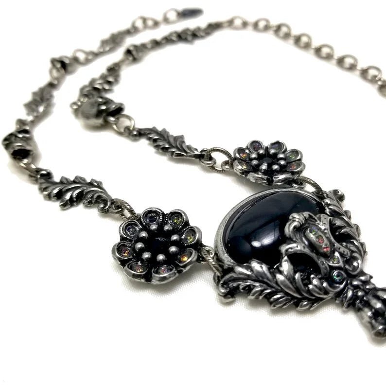 Goth Oval Cabochon Necklace by Martha Rotten - Angel's House of Design Co.