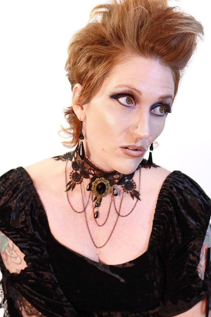 Goth Queen Lace Choker Necklace - Angel's House of Design Co.