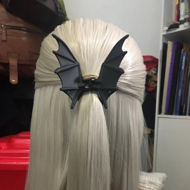 Gothic Bat Wing Hair Metal Claw Clip Matte Black - Angel's House of Design Co.