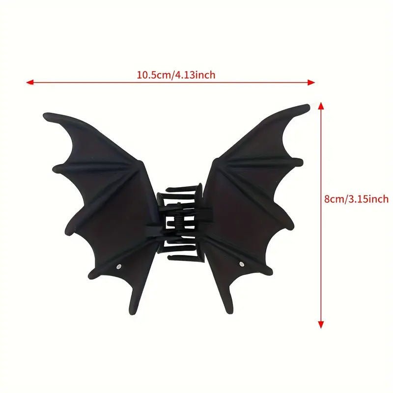 Gothic Bat Wing Hair Metal Claw Clip Matte Black - Angel's House of Design Co.