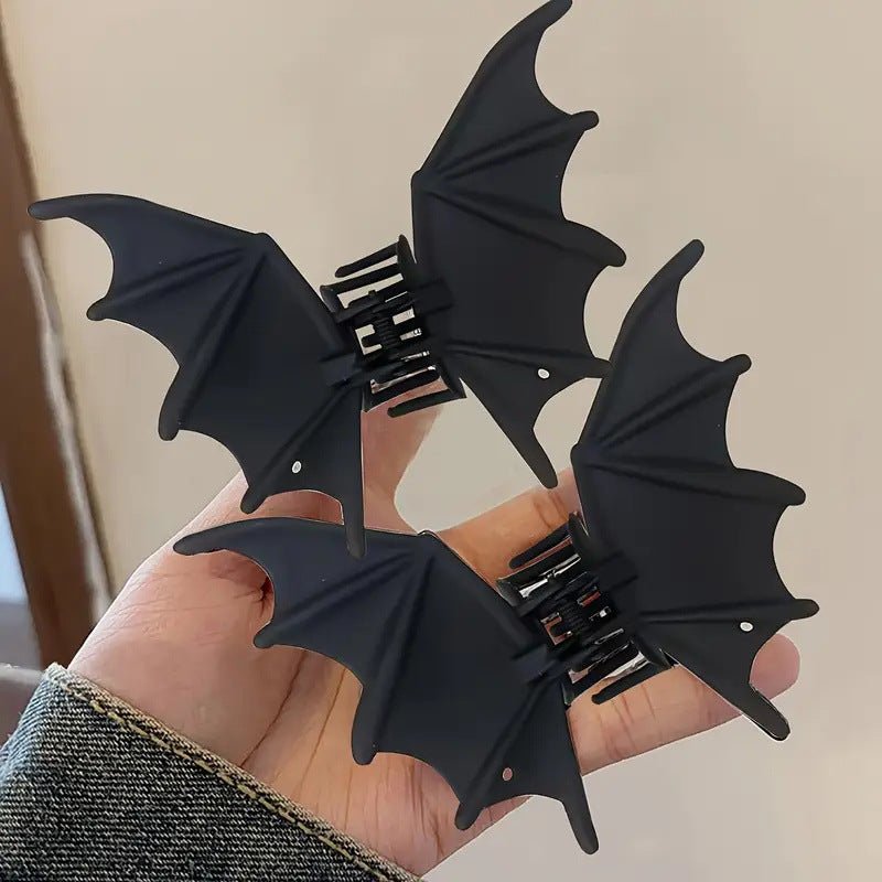 Gothic Bat Wing Hair Metal Claw Clip Matte Black - Angel's House of Design Co.