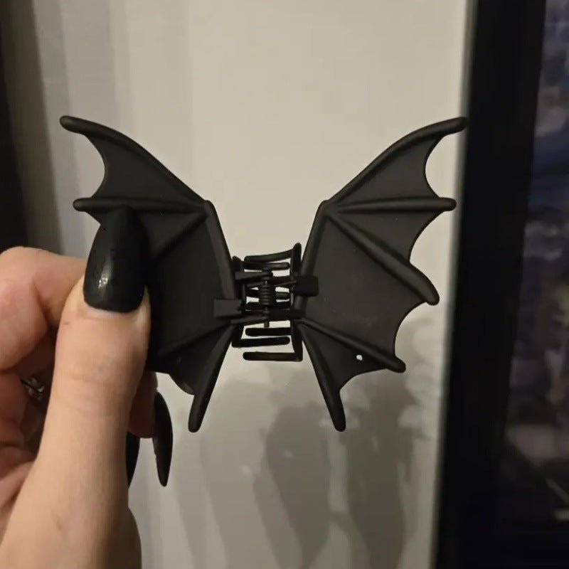 Gothic Bat Wing Hair Metal Claw Clip Matte Black - Angel's House of Design Co.