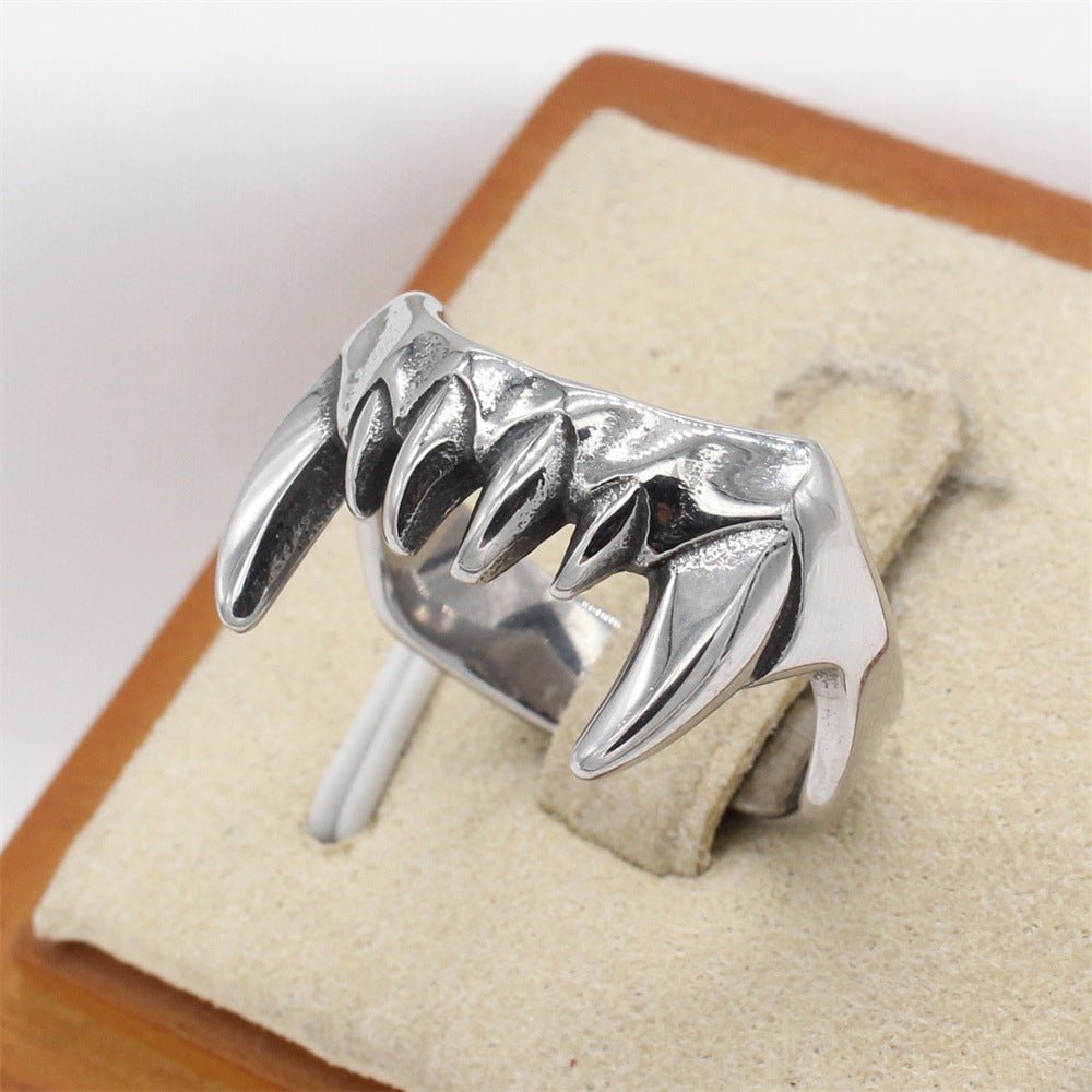 Gothic Fang Stainless Steel Ring - Angel's House of Design Co.