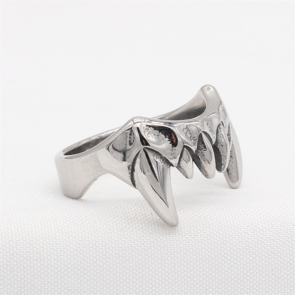 Gothic Fang Stainless Steel Ring - Angel's House of Design Co.