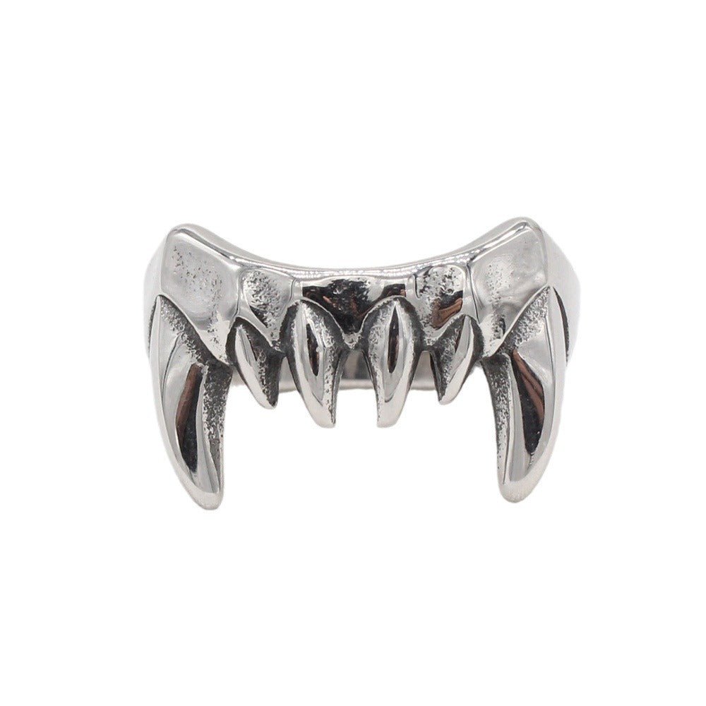 Gothic Fang Stainless Steel Ring - Angel's House of Design Co.