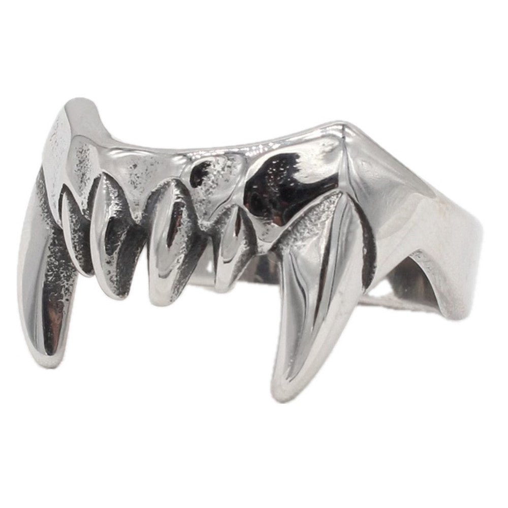 Gothic Fang Stainless Steel Ring - Angel's House of Design Co.