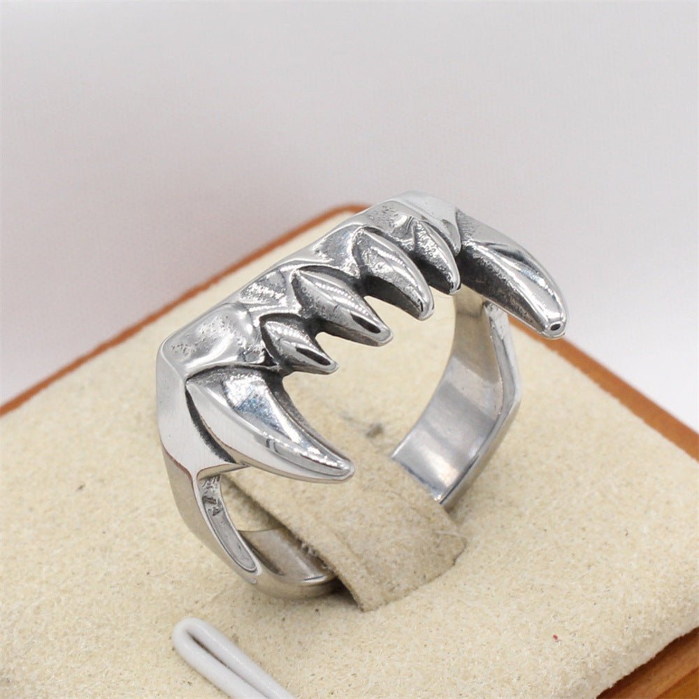 Gothic Fang Stainless Steel Ring - Angel's House of Design Co.