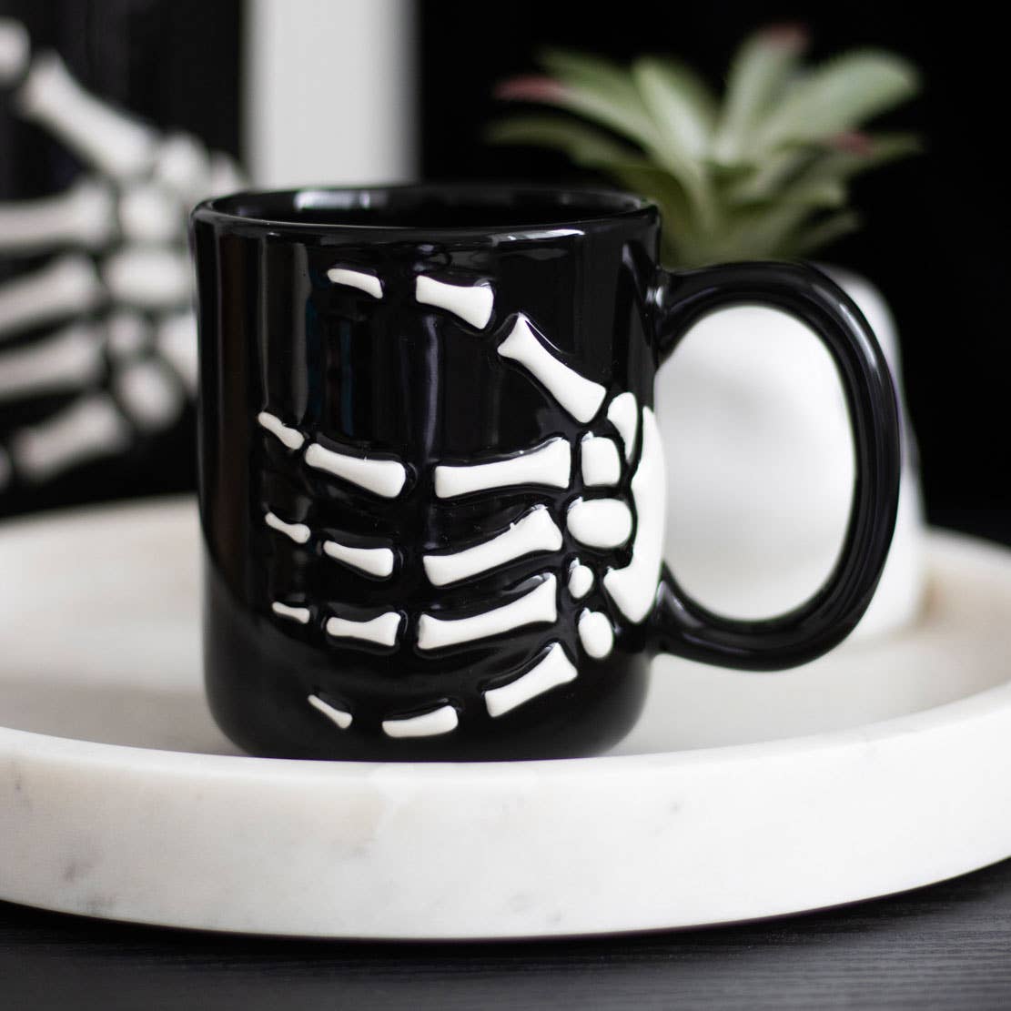 Gothic Halloween Skeleton Hand Mug - Angel's House of Design Co.