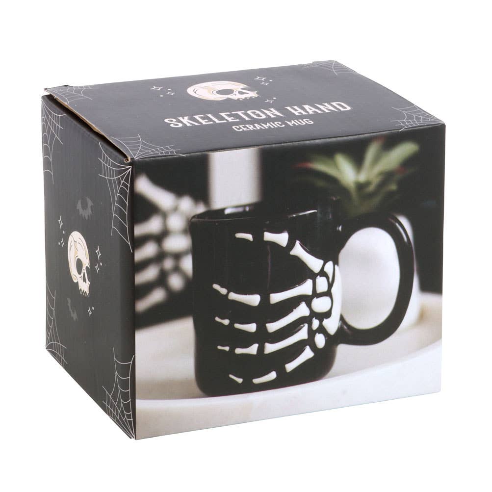 Gothic Halloween Skeleton Hand Mug - Angel's House of Design Co.