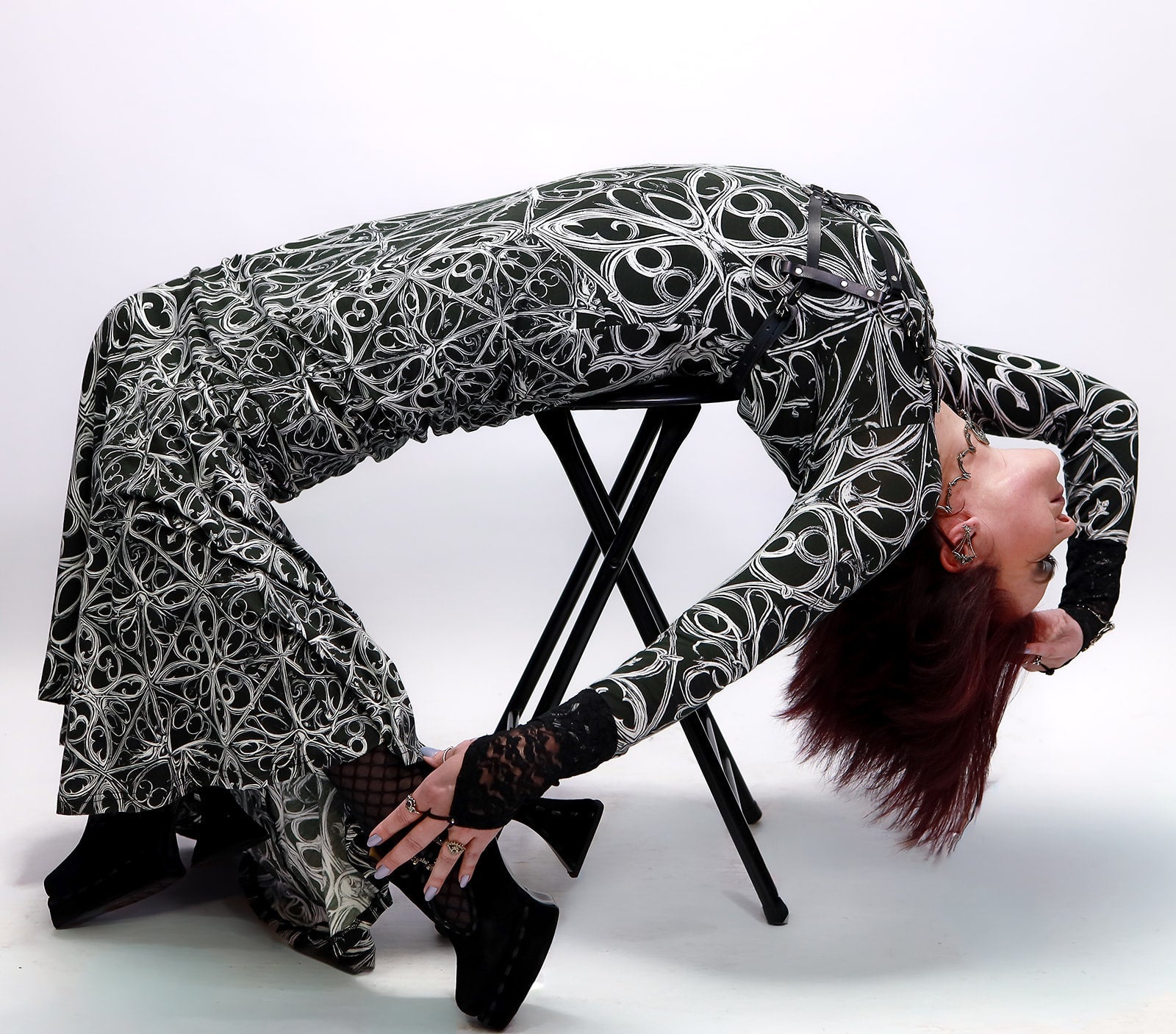 Gothic Lattice Mermaid Gown in Cotton/Spandex - Angel's House of Design Co.