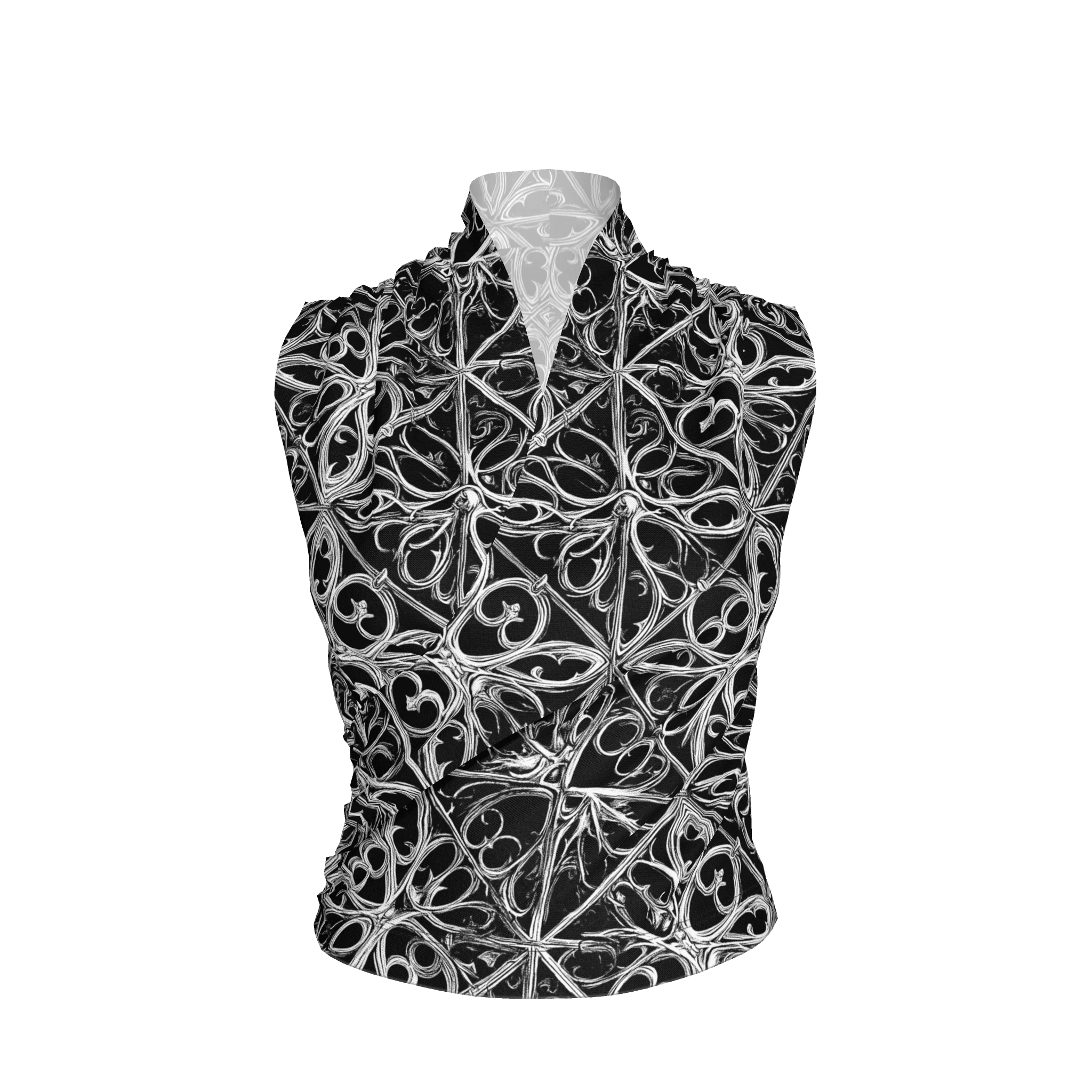 Gothic Lattice Surplice Top in Cotton Bamboo Blend - Angel's House of Design Co.