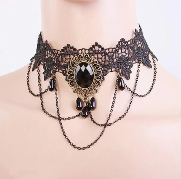 Gothic Onyx Choker Necklace - Angel's House of Design Co.