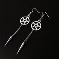 Gothic Pentacle Drop Earrings - Angel's House of Design Co.