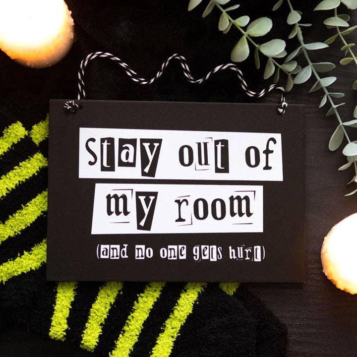 Gothic Stay Out of My Room Hanging Sign - Angel's House of Design Co.