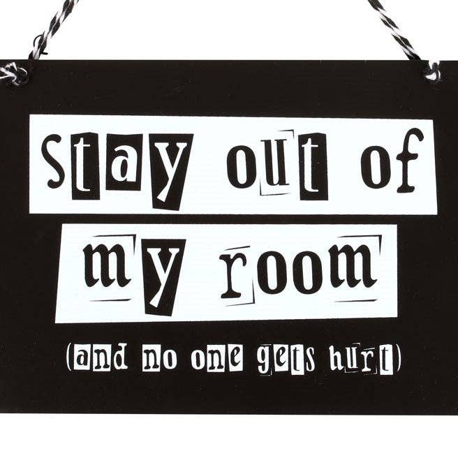 Gothic Stay Out of My Room Hanging Sign - Angel's House of Design Co.