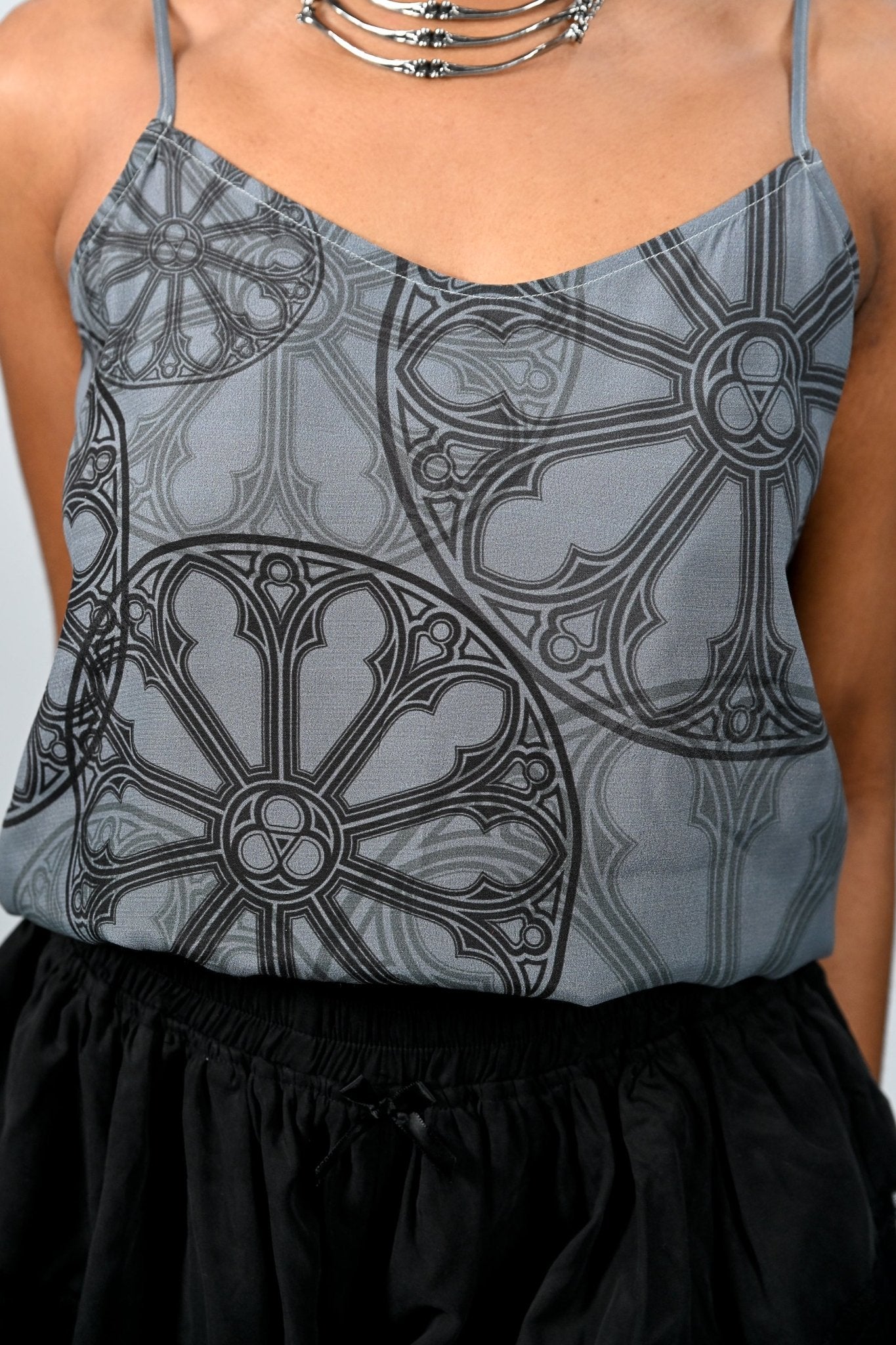 Gray Rose Window Camisole - Angel's House of Design Co.