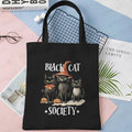 Halloween Cat Canvas Tote Bag - Angel's House of Design Co.