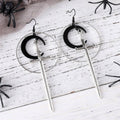 HALLOWEEN ROUND BLACK MOON SWORD EARRINGS_CWAJE1988 - Angel's House of Design Co.
