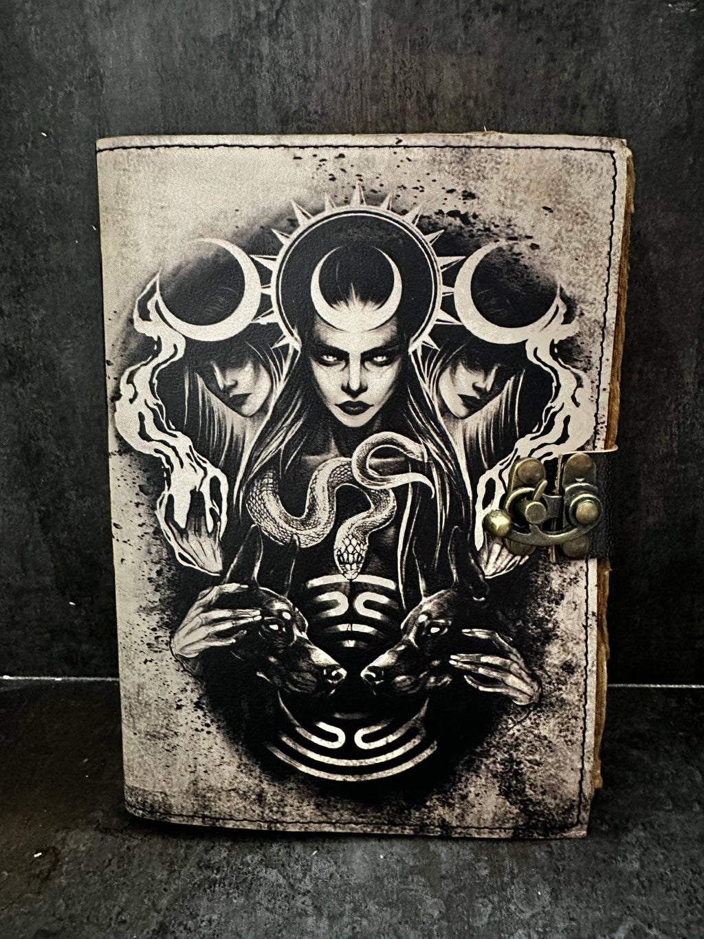 Hekate Journal | Hecate | Leather Journal | Blank Vintage Notebook - Angel's House of Design Co.