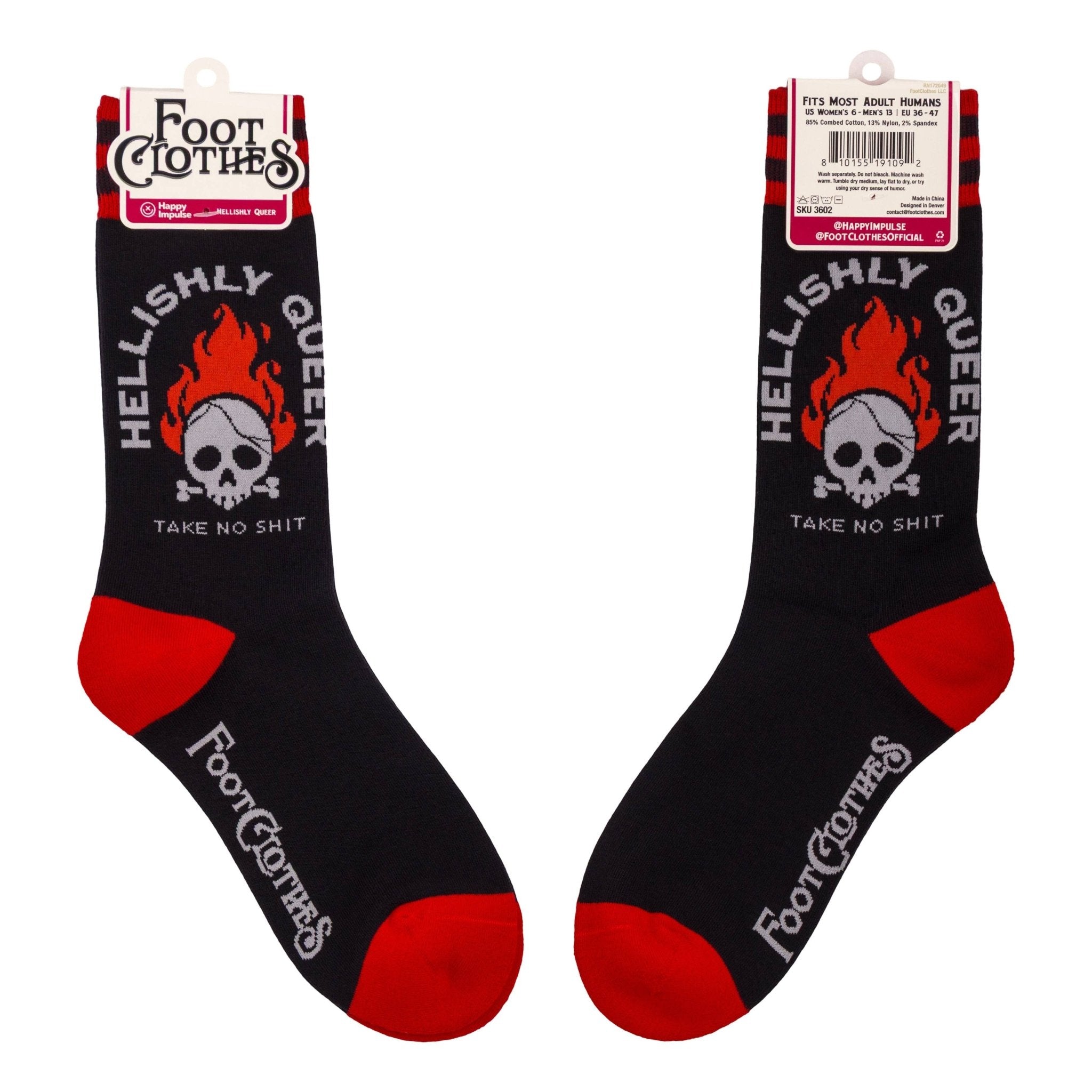 Hellishly Queer Crew Socks - Angel's House of Design Co.