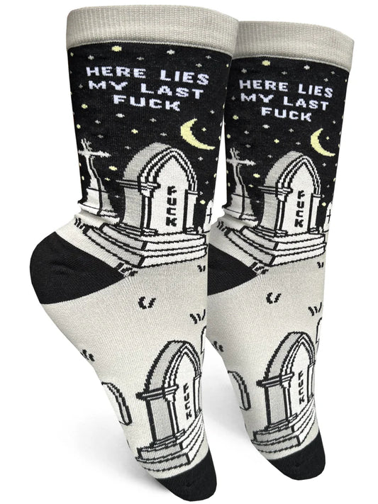 Here Lies My Last Fuck Women's Crew Socks