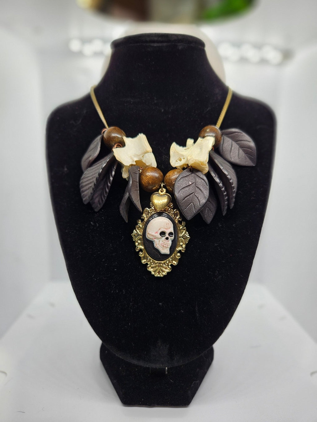 Hex & Bone Skull Cameo Necklace by Boneafide Arts - Angel's House of Design Co.