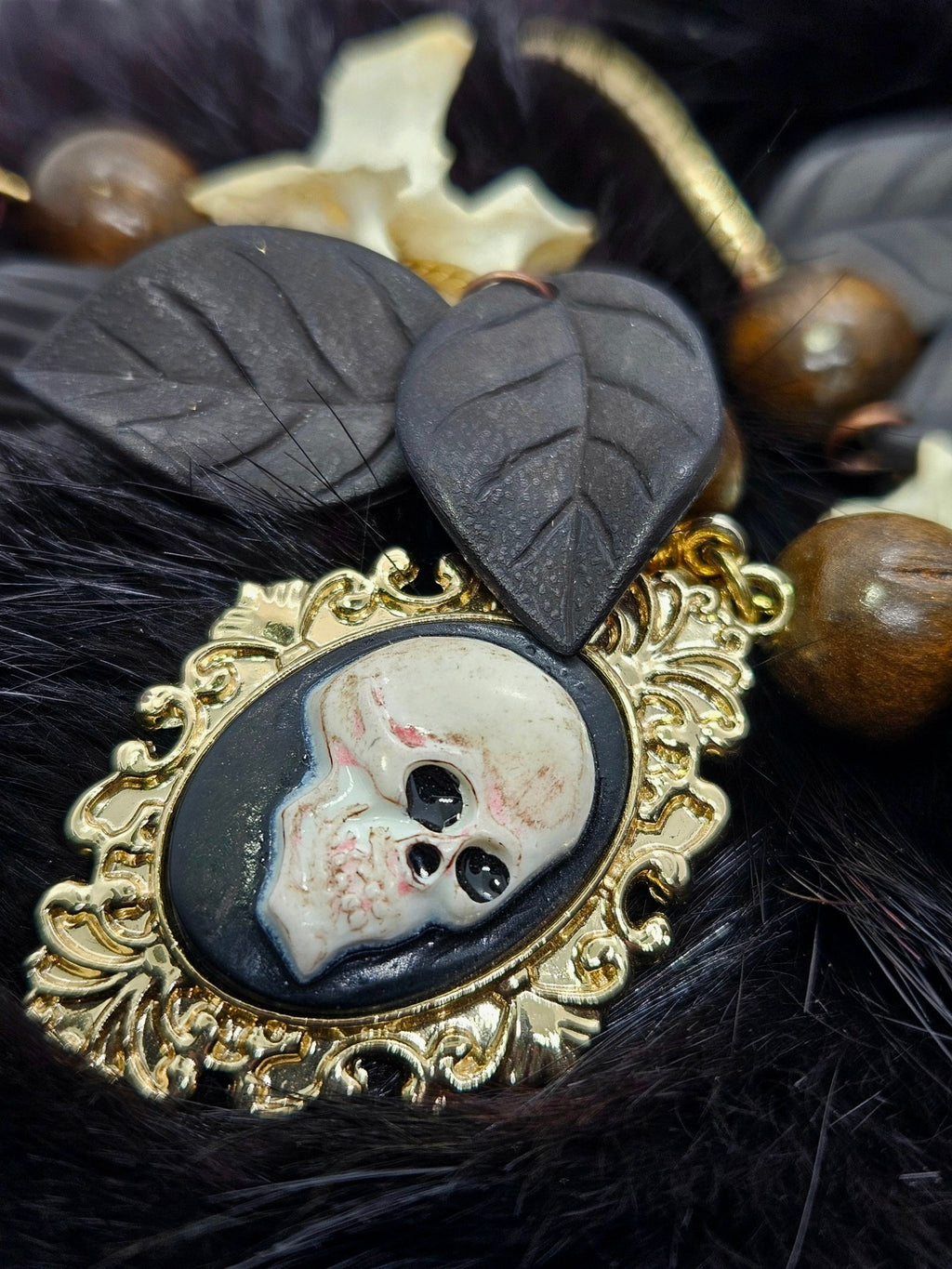 Hex & Bone Skull Cameo Necklace by Boneafide Arts - Angel's House of Design Co.