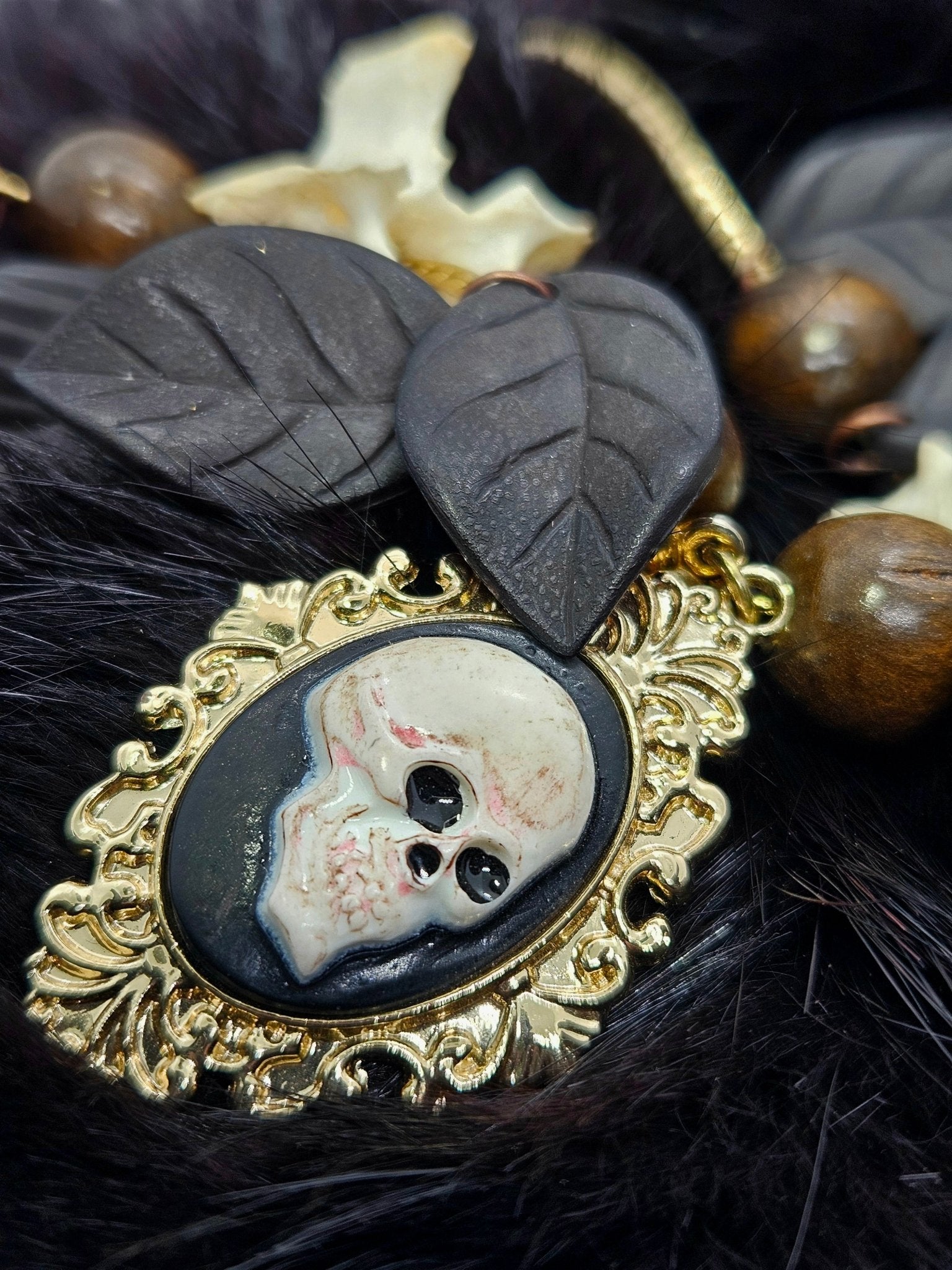 Hex & Bone Skull Cameo Necklace by Boneafide Arts - Angel's House of Design Co.