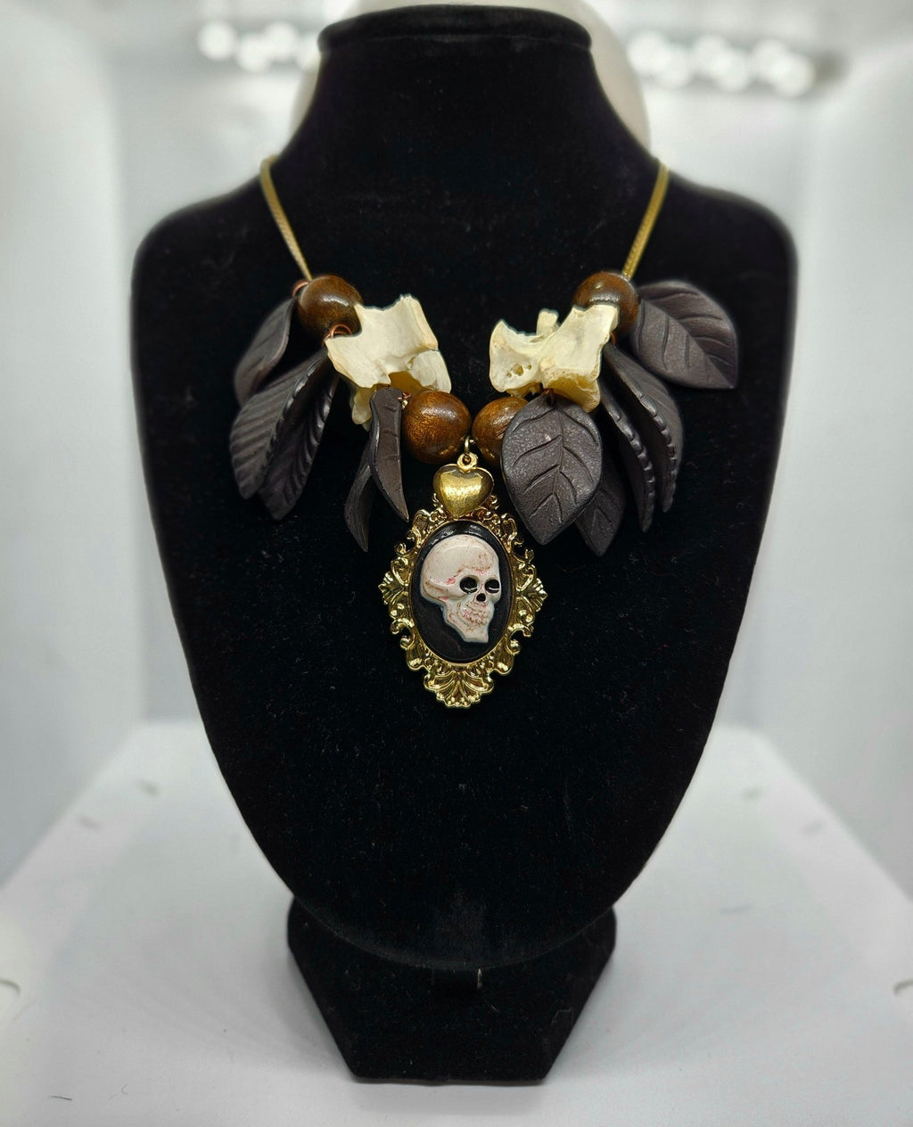 Hex & Bone Skull Cameo Necklace by Boneafide Arts - Angel's House of Design Co.