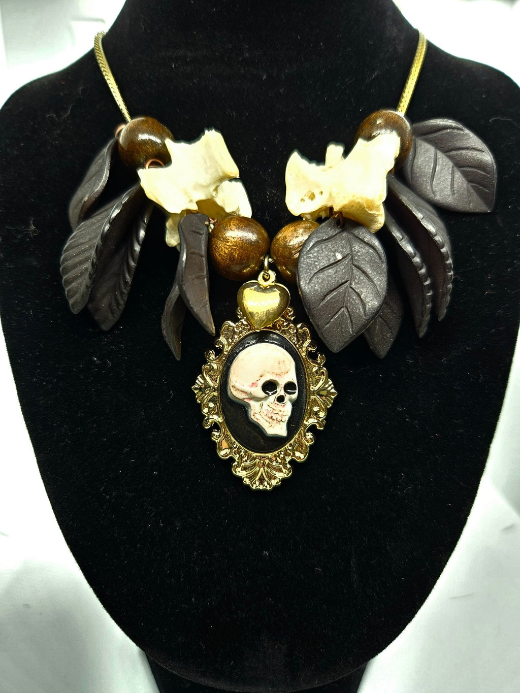 Hex & Bone Skull Cameo Necklace by Boneafide Arts - Angel's House of Design Co.