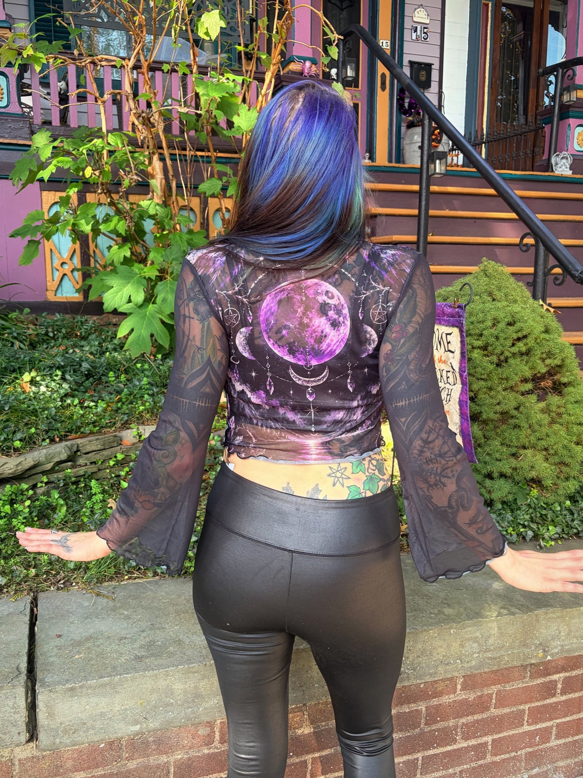 High Priestess Mesh Top with Bell Sleeves - Angel's House of Design Co.