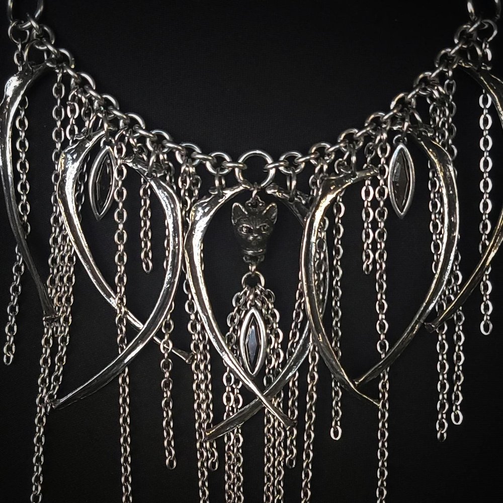 Cat Rib Fringe Necklace by Martha Rotten