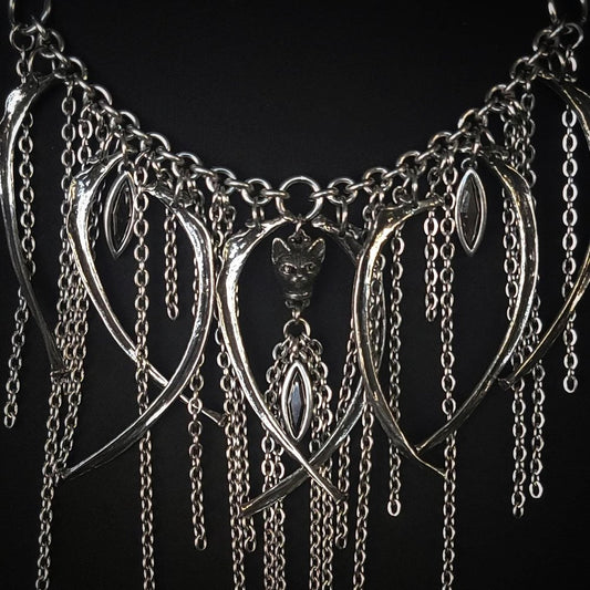 Cat Rib Fringe Necklace by Martha Rotten