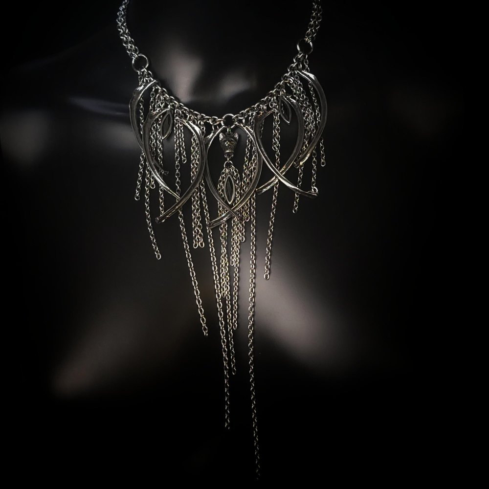 Cat Rib Fringe Necklace by Martha Rotten